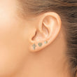 14K Polished CZ Cross Heart and Stud Post Earring Set - Birthstone Company