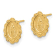14K Diamond Cut Miraculous Medal Post Earrings - Birthstone Company