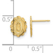 14K Diamond Cut Miraculous Medal Post Earrings - Birthstone Company