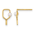 14k Polished Freshwater Cultured Pearl Ball and Pickleball Paddle Post Earrings - Birthstone Company