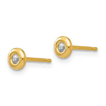 14k Polished CZ Earrings - Birthstone Company
