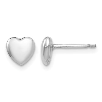 14k White Gold Heart Post Stud Earrings - Birthstone Company