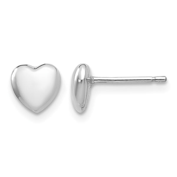 14k White Gold Heart Post Stud Earrings - Birthstone Company