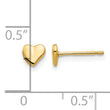 14K Polished Heart Post Stud Earrings - Birthstone Company