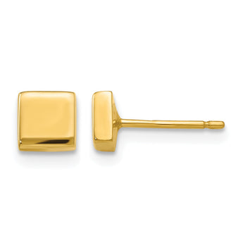 14k Polished Square Post Ear - Birthstone Company