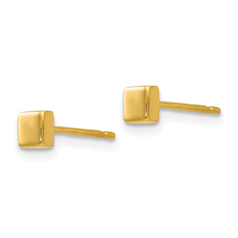 14k Polished Square Post Ear - Birthstone Company