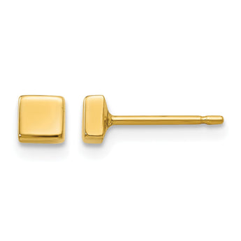 14k Polished Square Post Ear - Birthstone Company