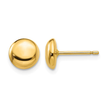 14k Polished Half Ball Post Ear - Birthstone Company