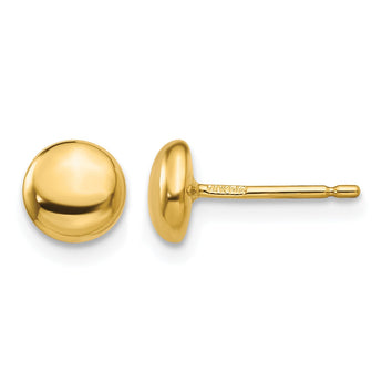 14k Polished Button Post Ear - Birthstone Company