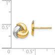 14k Polished & Rhodium Fancy Post Earrings - Birthstone Company