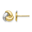 14k Polished & Rhodium Fancy Post Earrings - Birthstone Company