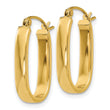 14k Polished 3.5mm Oval Hoop Earrings - Birthstone Company