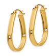 14k Polished 3.5mm Oval Hoop Earrings - Birthstone Company