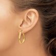 14k Polished 3.5mm Oval Hoop Earrings - Birthstone Company