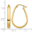 14k Polished 3.5mm Oval Hoop Earrings - Birthstone Company
