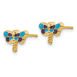 14k Enameled Dragonfly Earrings - Birthstone Company
