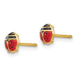 14k Enameled Ladybug Earrings - Birthstone Company