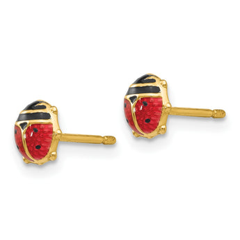 14k Enameled Ladybug Earrings - Birthstone Company