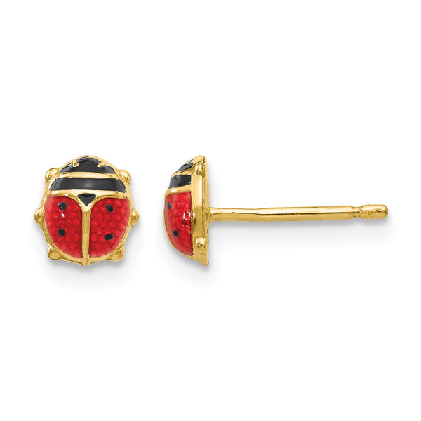 14k Enameled Ladybug Earrings - Birthstone Company