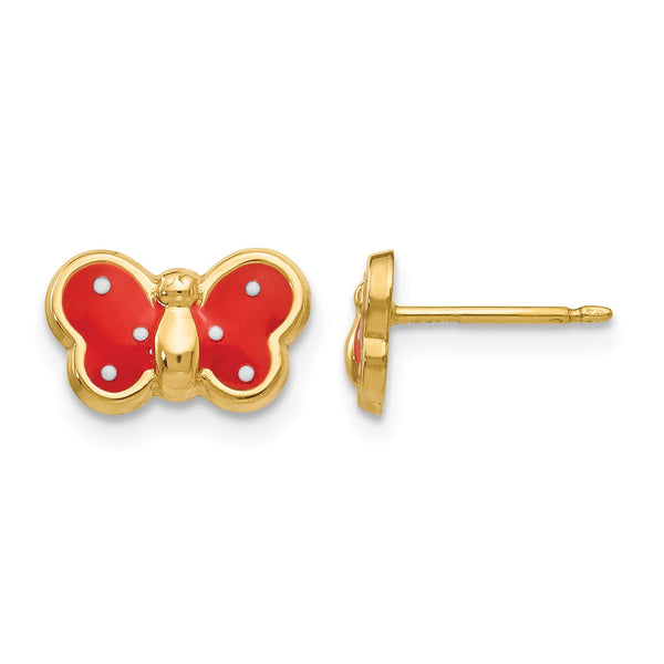14k Enameled Butterfly Earrings - Birthstone Company