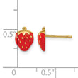 14k Enameled Strawberry Earrings - Birthstone Company