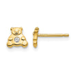 14k Bear with CZ Earrings - Birthstone Company