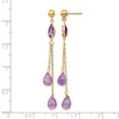 14k Amethyst Post Dangle Earrings - Birthstone Company