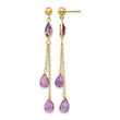 14k Amethyst Post Dangle Earrings - Birthstone Company