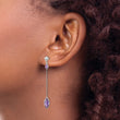 14k White Gold Amethyst Post Dangle Earrings - Birthstone Company