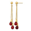 14k Garnet Dangle Earrings - Birthstone Company