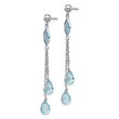14k White Gold Blue Topaz Dangle Earrings