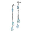 14k White Gold Blue Topaz Dangle Earrings - Birthstone Company