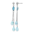 14k White Gold Blue Topaz Dangle Earrings - Birthstone Company