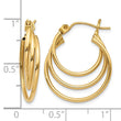 14k Triple Hoop Earrings - Birthstone Company