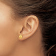 14k Hollow Satin 8.00mm Half Ball Post Earrings - Birthstone Company