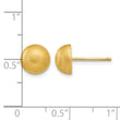 14k Hollow Satin 8.00mm Half Ball Post Earrings - Birthstone Company