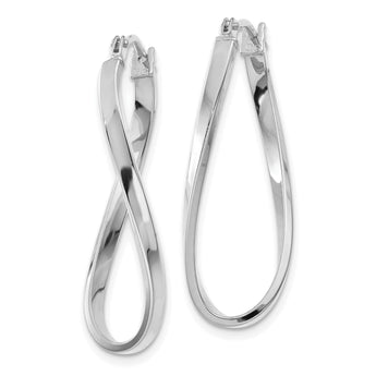 14k White Gold Small Twisted Earrings