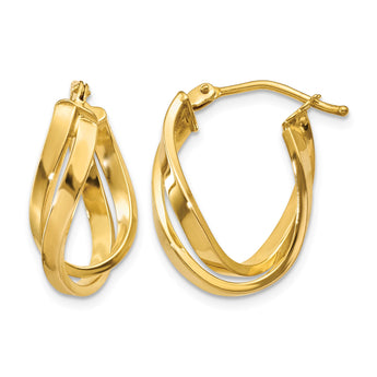 14k Twisted Hoop Earrings - Birthstone Company