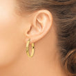 14k Satin & Diamond-Cut Oval Hoop Earrings - Birthstone Company