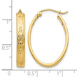 14k Satin & Diamond-Cut Oval Hoop Earrings - Birthstone Company