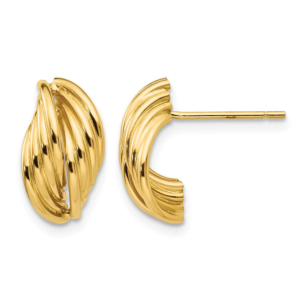 14k Polished Fancy Post Earrings - Birthstone Company