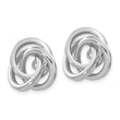 14K White Gold Polished Love Knot Earring Jackets - Birthstone Company