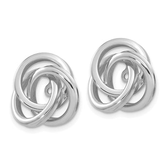 14K White Gold Polished Love Knot Earring Jackets - Birthstone Company