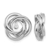 14K White Gold Polished Love Knot Earring Jackets - Birthstone Company