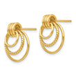 14k Polished and Textured Fancy Post Earrings - Birthstone Company