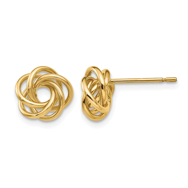 14k Polished Knot Post Earrings - Birthstone Company