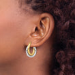 14k Two-tone Polished Double Tube Hoop Earrings