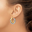14k Two-tone Polished Double Tube Hoop Earrings