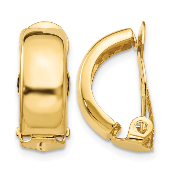 14k Non-Pierced Polished Earrings - Birthstone Company