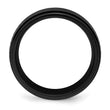 Black Zirconium Polished Ridged Edge 8mm Band - Birthstone Company